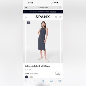 Spanx AirEssentials Tank Midi Dress in the color dark storm